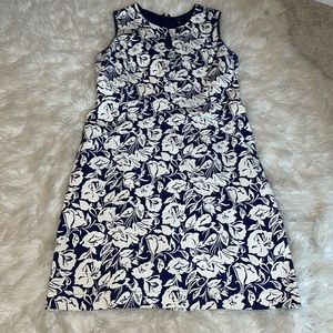 Blue and white floral dress